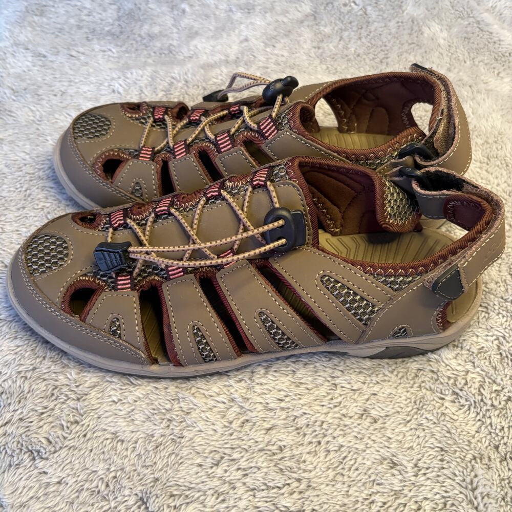 Eddie Bauer Blakely Sandals Women's Brown Leather Fisherman Pull On - Picture 2 of 6